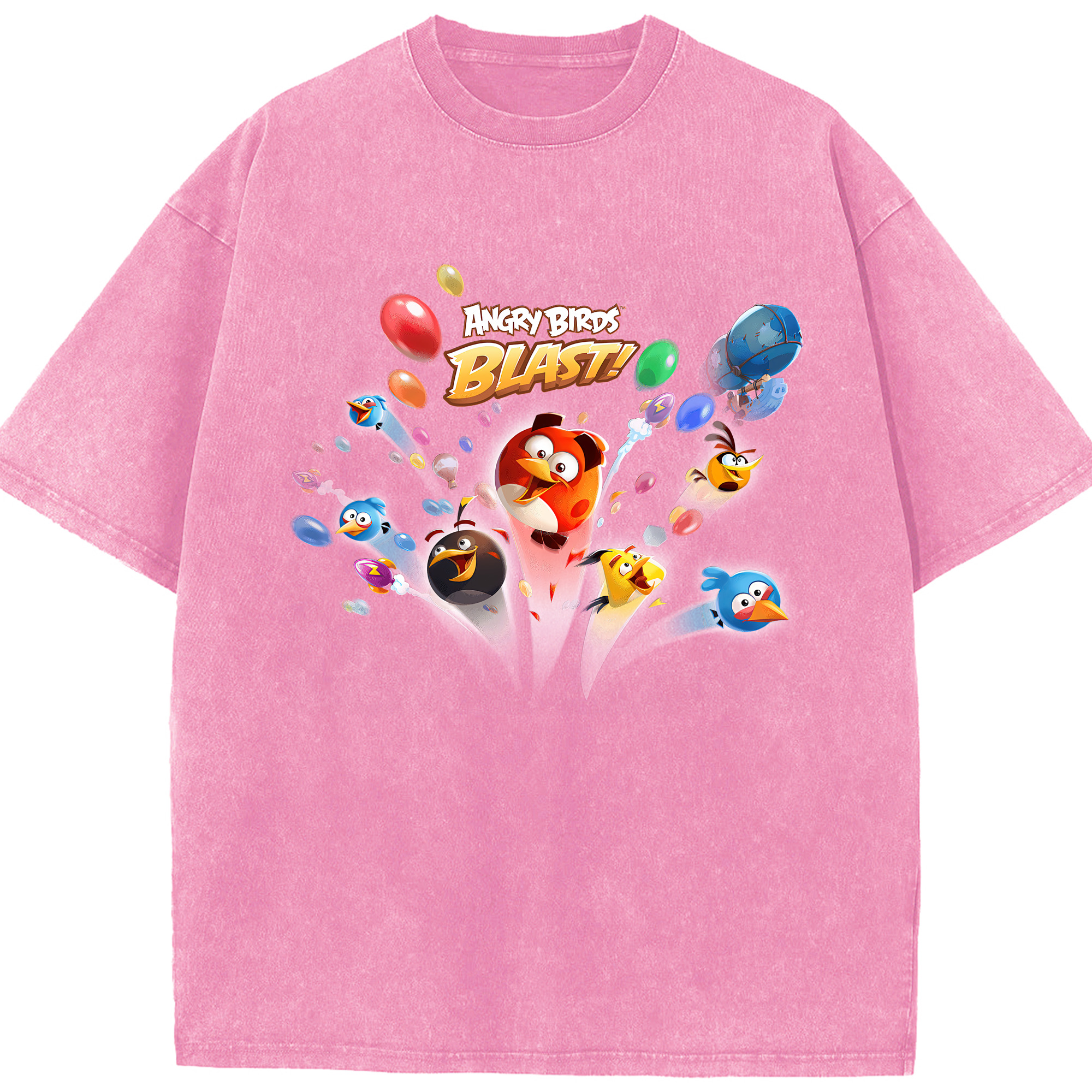 （画像用） Angry Birds アングリーバード 綿100% ヴィンテージ風 半袖Tシャツ（フロントプリント）